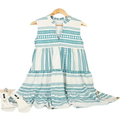 Robe Sans Manches à Imprimé Élégant