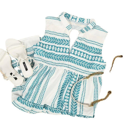 Robe Sans Manches à Imprimé Élégant