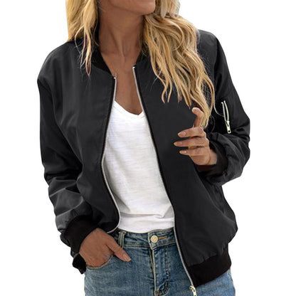 Veste Baseball Femme Zippée Unie