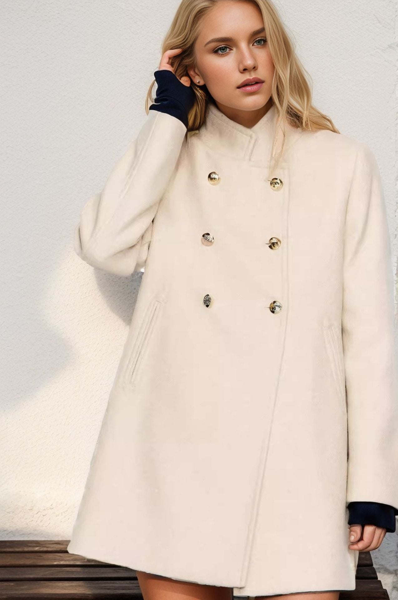 Manteau en laine élégant et ajusté pour femme