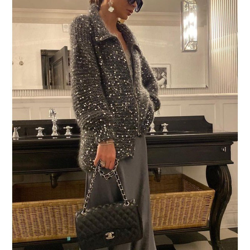 Cardigan en Maille avec Sequin