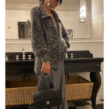 Cardigan en Maille avec Sequin
