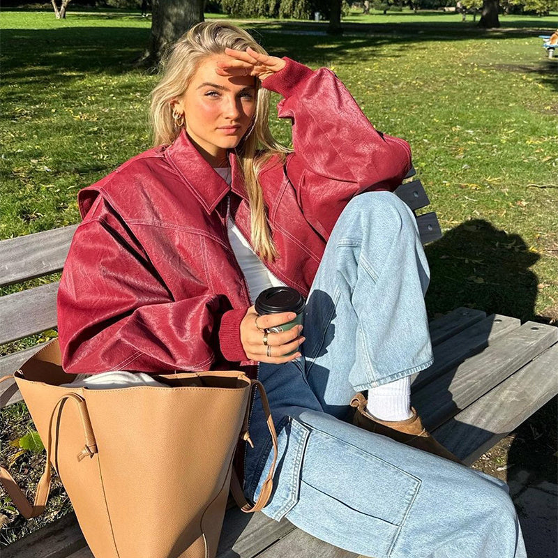 Veste Zippée Style Biker – Élégance et Audace