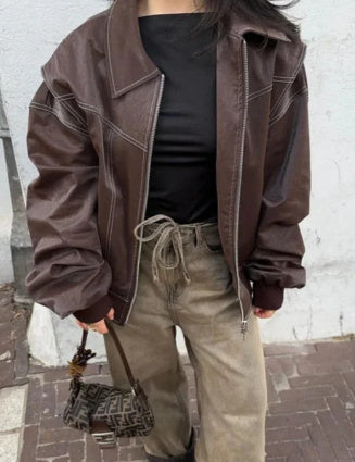 Veste Zippée Style Biker – Élégance et Audace